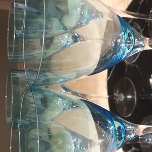 set  of 6 blue azure wine glasses
